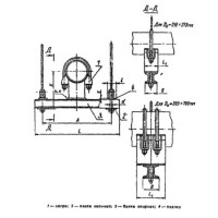 Блок хомутовый с опорной балкой для подвесок трубопроводов ТЭС и АЭС 630 мм ОСТ 108.275.55-80 углер.