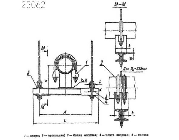 Блок хомутовый с опорной балкой 325 мм ОСТ 108.275.67-80