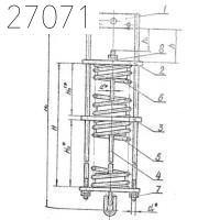 Блоки пружинные сдвоенные 128 кгс 12,2 кг ОСТ 34 297-75