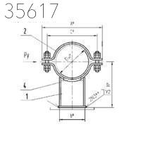 Хомутовые неподвижные опоры, тип 2 133х200 мм СТО 79814898 131-2009