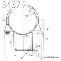 Опора неподвижная хомутовая с корпусом 273х337 мм ТС-670.00.00-23