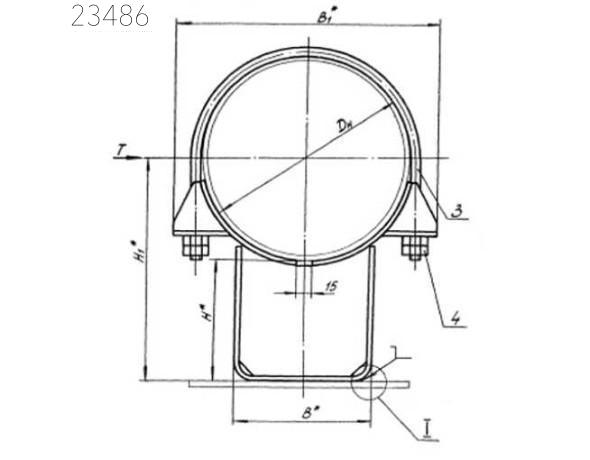 Опора неподвижная хомутовая Т12.05 76х150 мм