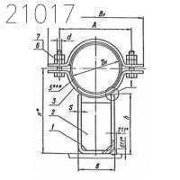 Опора неподвижная с плоским хомутом Л8-512.000-12 76 мм