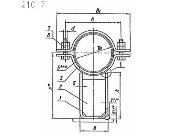 Опора неподвижная с плоским хомутом Л8-512.000-12 76 мм