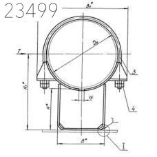 Опора неподвижная хомутовая Т12.08 89х150 мм