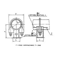 Опора неподвижная однохомутовая 159 мм угл. ОСТ 108.275.25-80