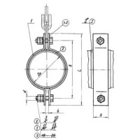 Хомут горизонтальных трубопроводов Л8-172.000-04 76 мм