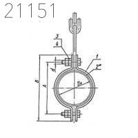 Хомут для вертикальных трубопроводов Л8-519.000 32 мм