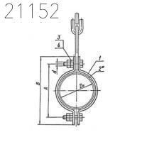 Хомут для вертикальных трубопроводов Л8-519.000-01 32 мм