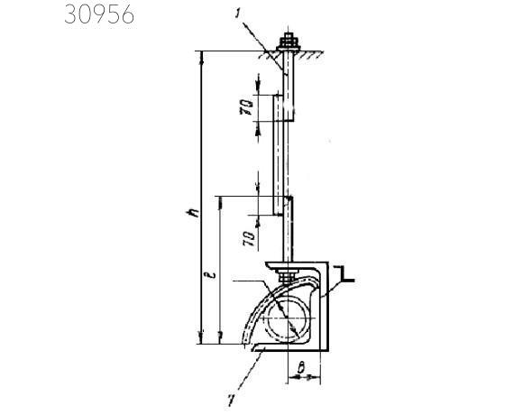 Подвеска однорядная со сплошным основанием и одной тягой ПC-1-20-L