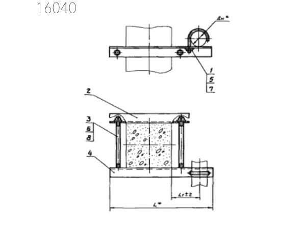 Опора для крепления трубопроводов АПЭ 1560.0-05 152 мм