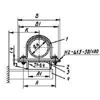 Опора однорядная со сплошным основанием ОС-2-250