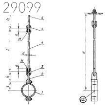Подвески для горизонтальных трубопроводов ПГ-219х20 ГОСТ 16127-78