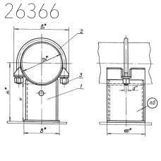 Опоры скользящие хомутовые 159х150 мм ОСТ 34 258-75